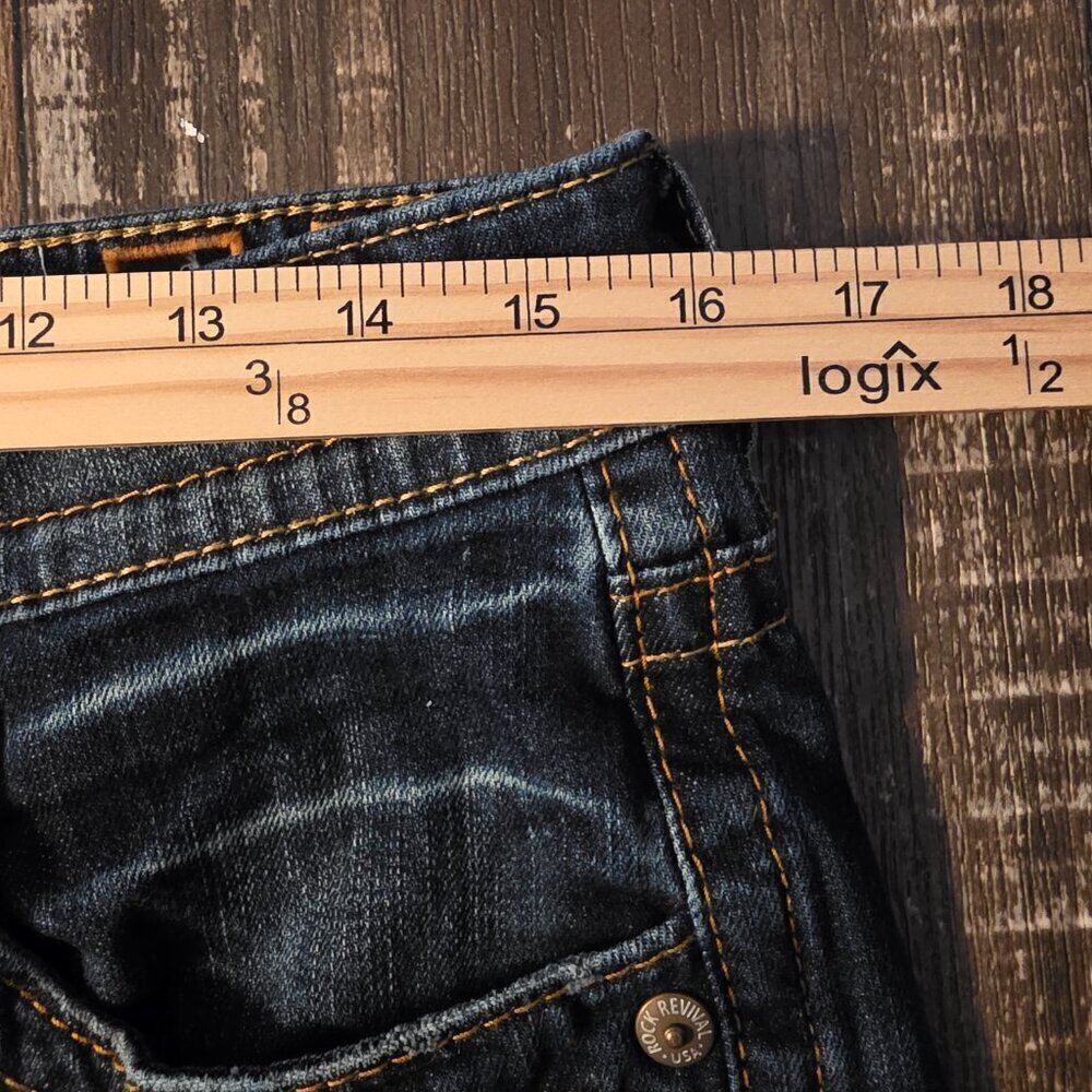 Men's Rock Revival Tommy Straight Leg Blue Jeans Size 30 - Picture 12 of 13
